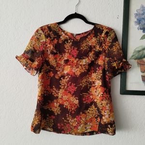 Vintage 60's floral Blouse